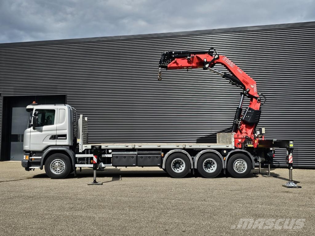 Scania G450 8x4 / RETARDER / FASSI F660 CRANE / KRAN / GR Vlakke laadvloer met kraan