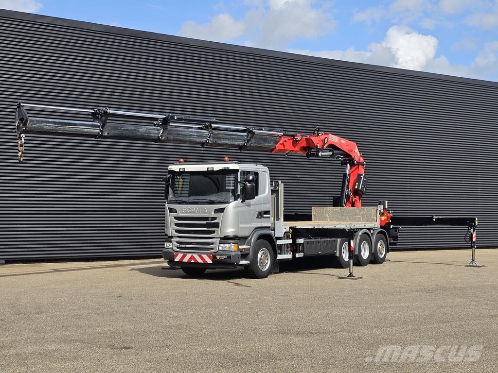 Scania G450 8x4 / RETARDER / FASSI F660 CRANE / KRAN / GR Vlakke laadvloer met kraan