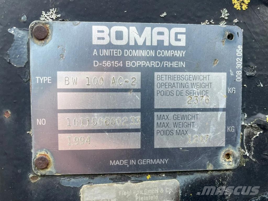 Bomag BW100 Roller Compactor Good Working Çift tamburlu silindirler