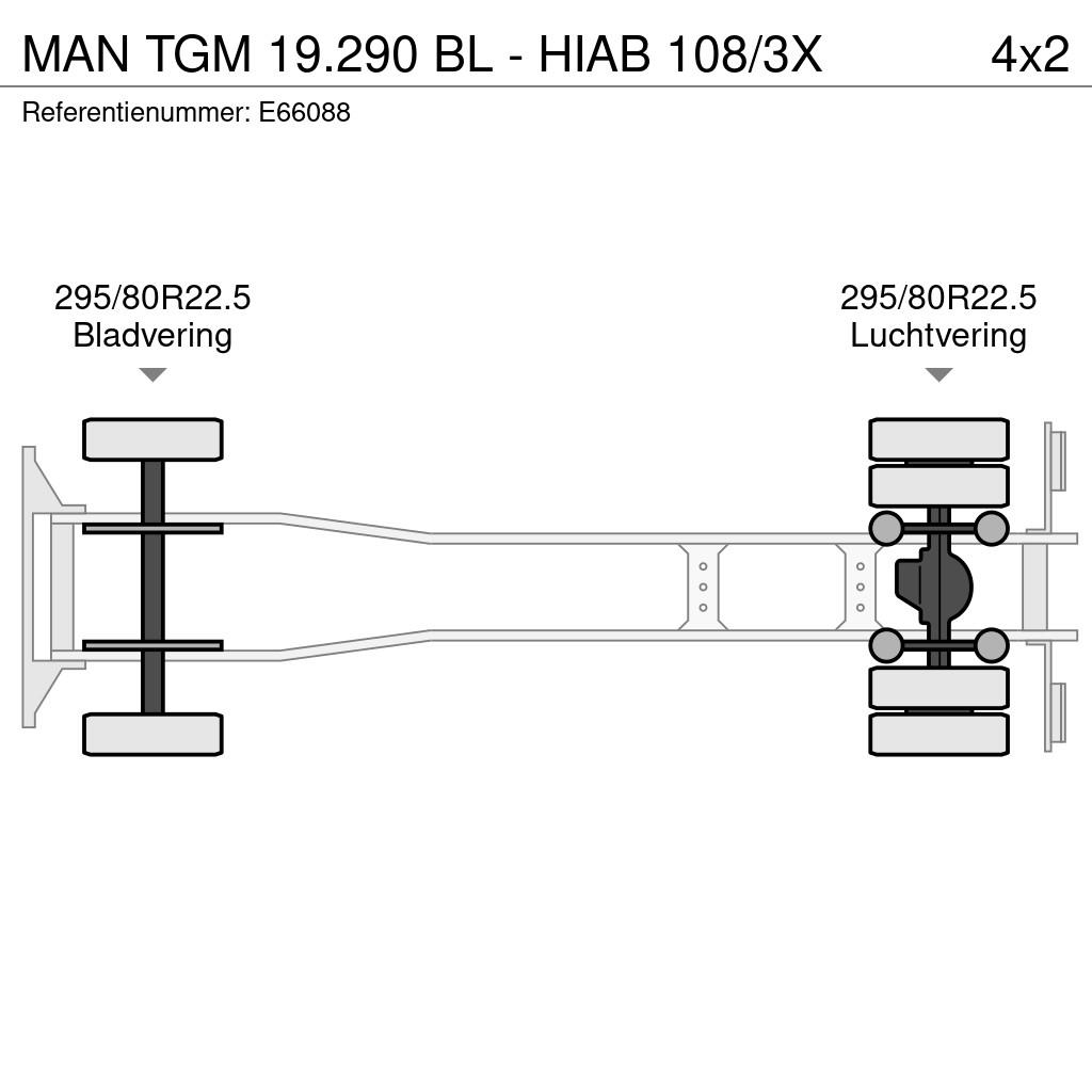 MAN TGM 19.290 BL - HIAB 108/3X Tipper trucks