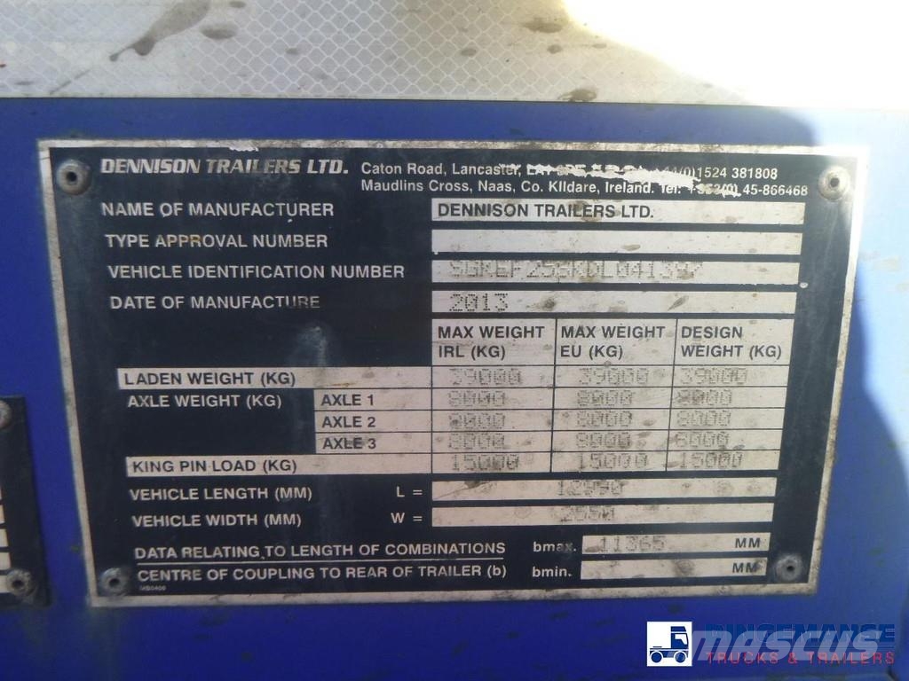 Dennison 3-axle container trailer 20-30-40-45 ft Kontejnerske poluprikolice