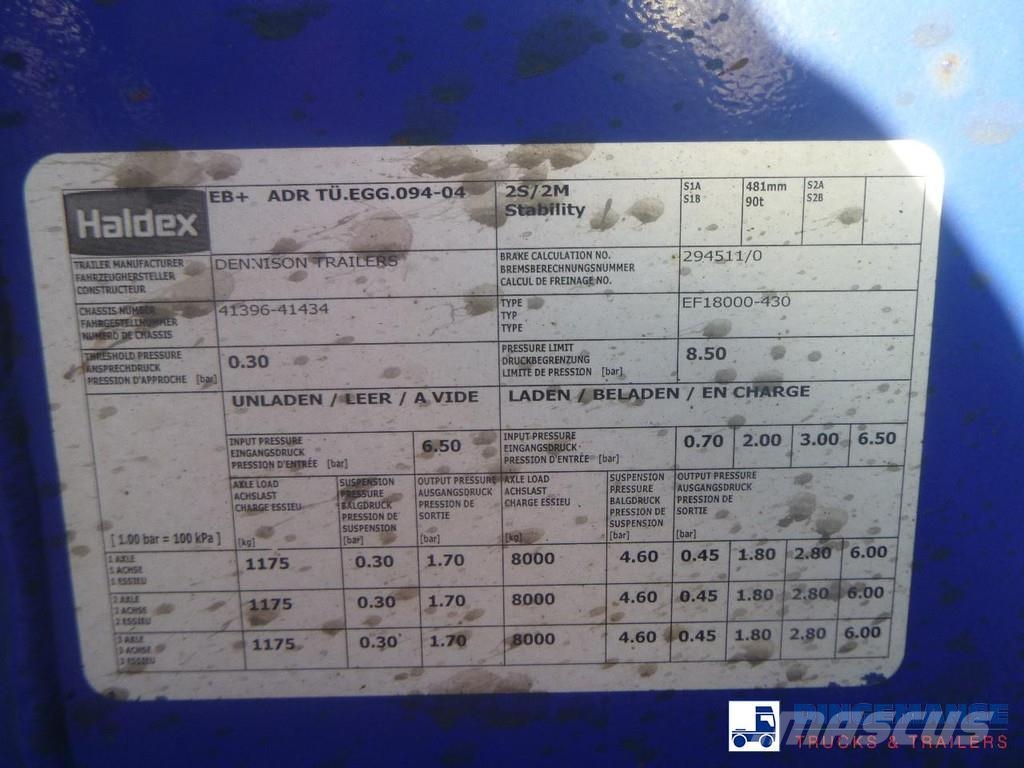 Dennison 3-axle container trailer 20-30-40-45 ft Kontejnerske poluprikolice