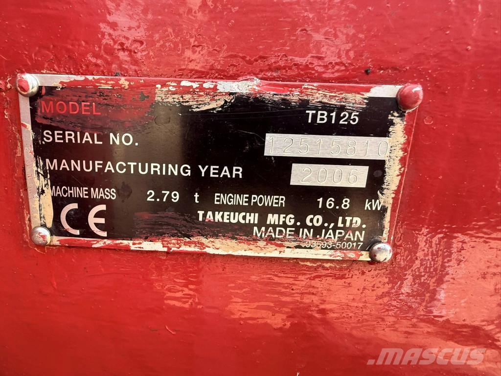 Takeuchi TB125 TB125 Minigraafmachines < 7t