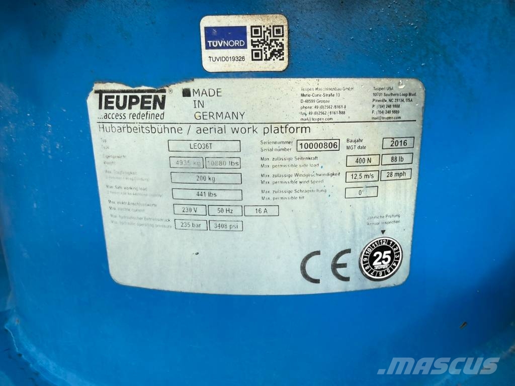 Teupen Leo 36T spin hoogwerker 36 meter Otras plataformas elevadoras