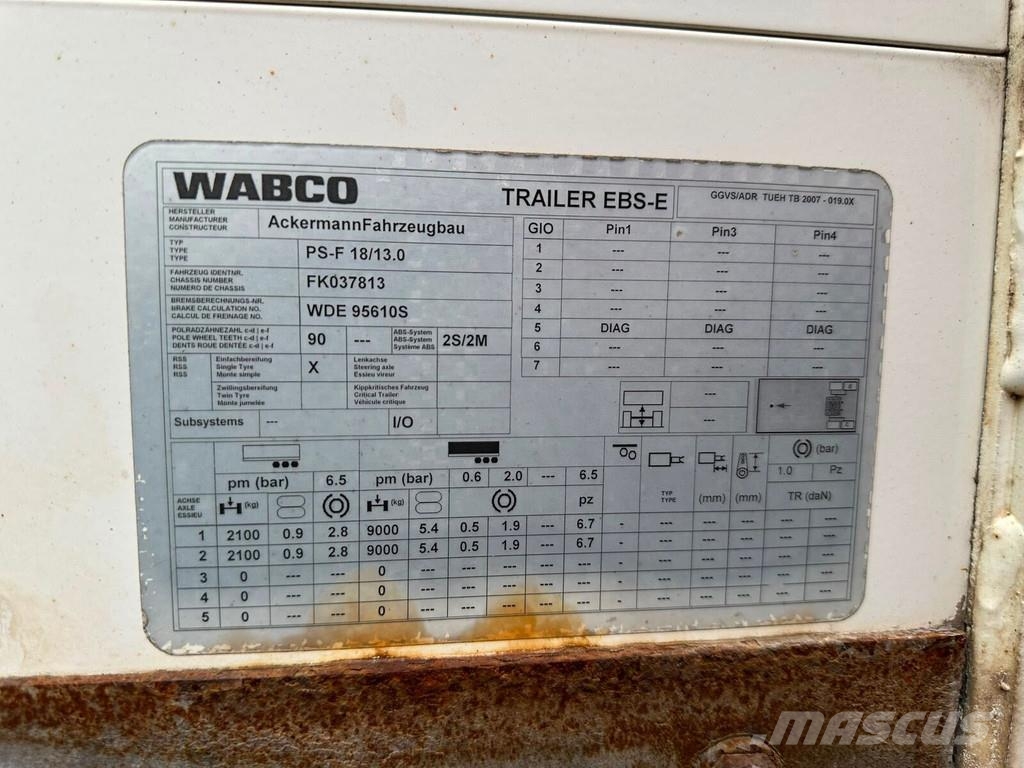 Ackermann PS-F 18/13.0 Semirremolques de plataformas planas/laterales abatibles