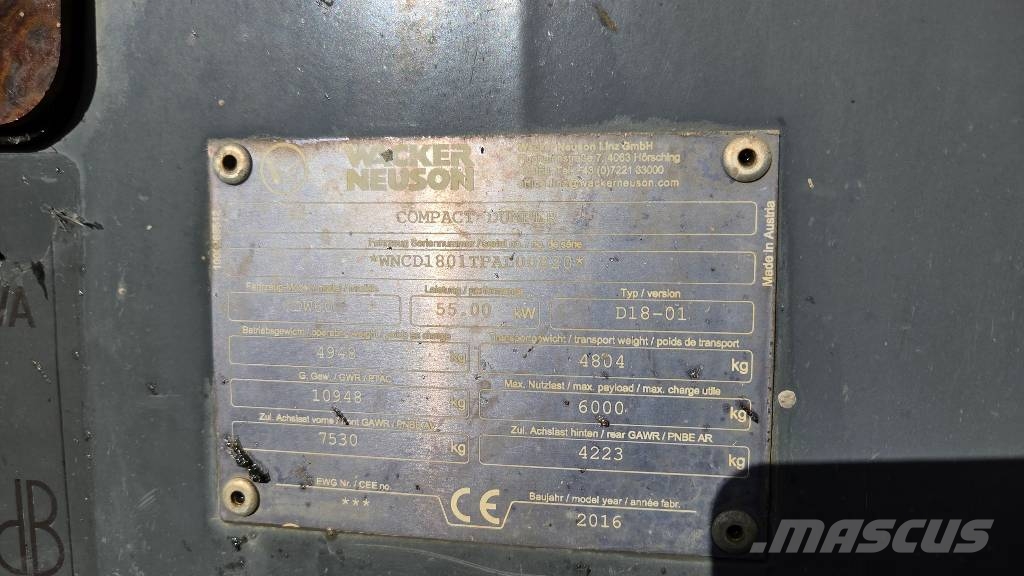 Wacker Neuson DW 60 Statybiniai savivarčiai sunkvežimiai