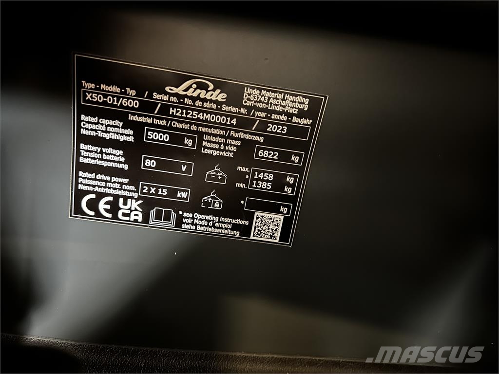Linde X50 شاحنات ذات رافعات شوكية تعمل بالكهرباء