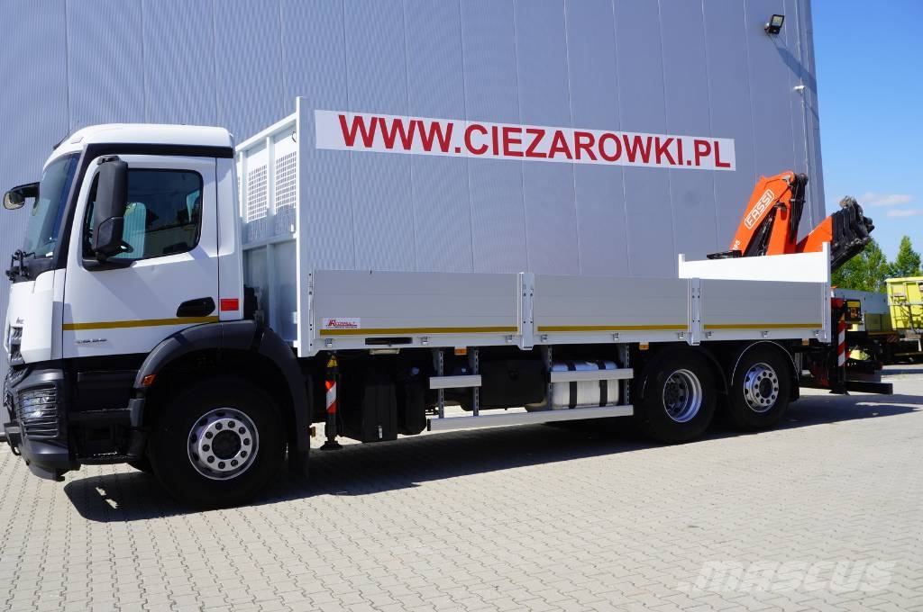 Mercedes-Benz Arocs 2536 6×2 / 200 tho. km / Fassi F195 crane Lastbil med lad/Flatbed