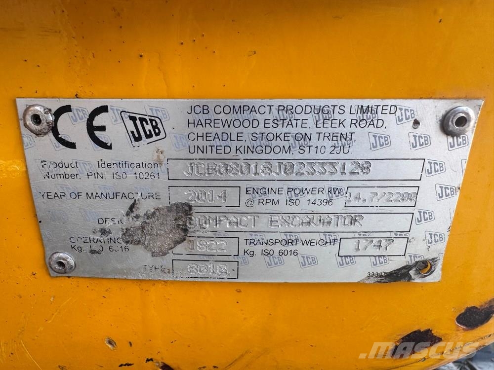 JCB 8018 GRAVEMASTER - CONSIGNED TO TCH JCB AUCTION Mini ekskavatori < 7 t