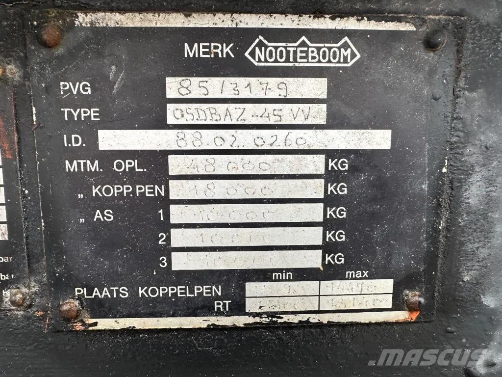 Nooteboom OSDBAZ-45VV - 3 AXLE STEERING, 3,6 M EXTENDABLE Tieflader-Auflieger