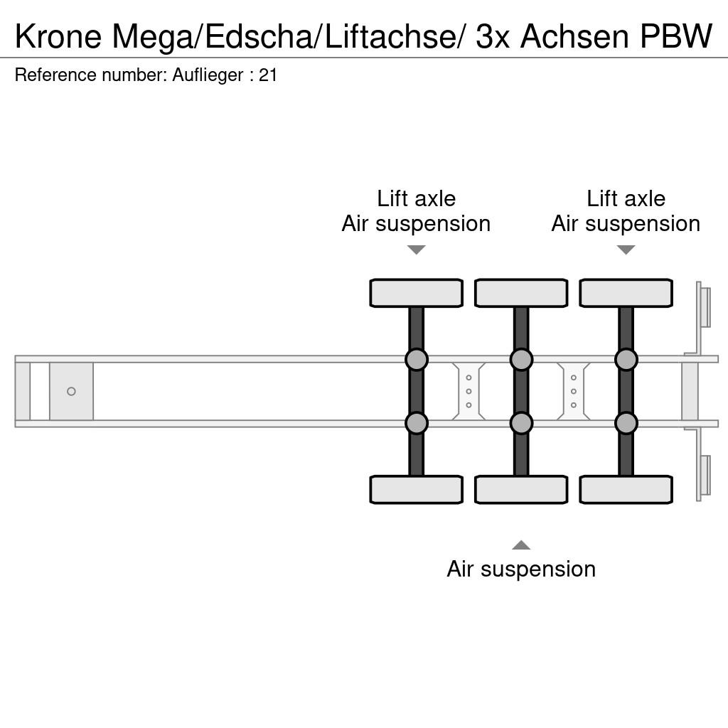 Krone Mega/Edscha/Liftachse/ 3x Achsen PBW Poluprikolice sa ciradom