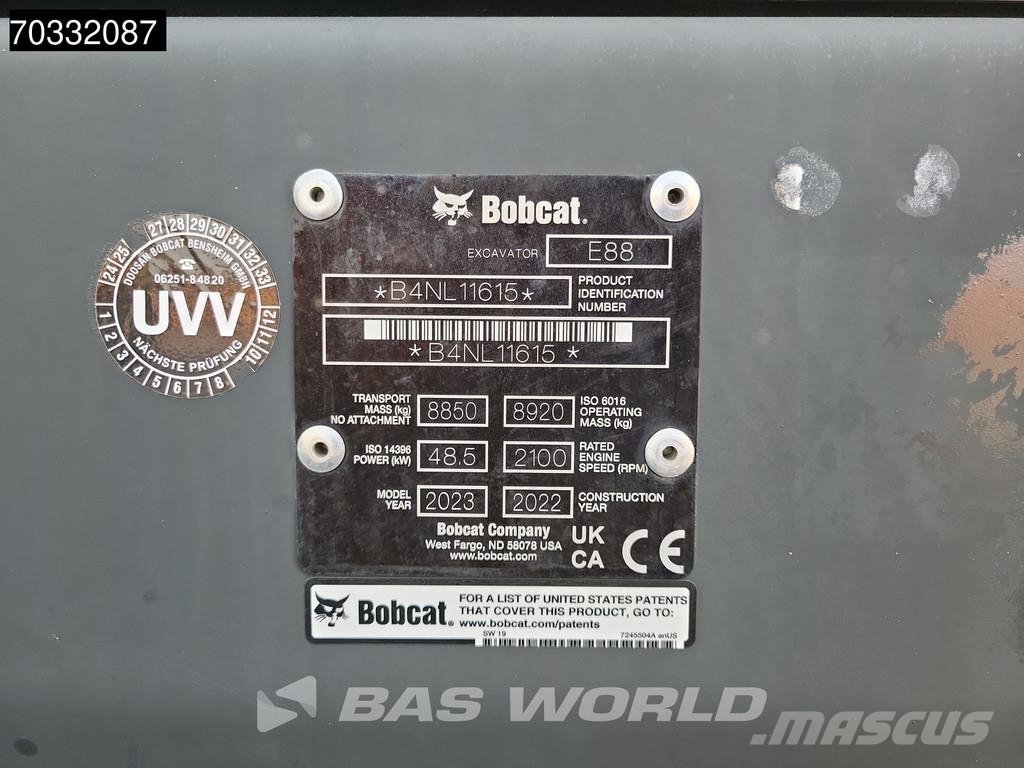 Bobcat E88 A/C Mini bagri <7t
