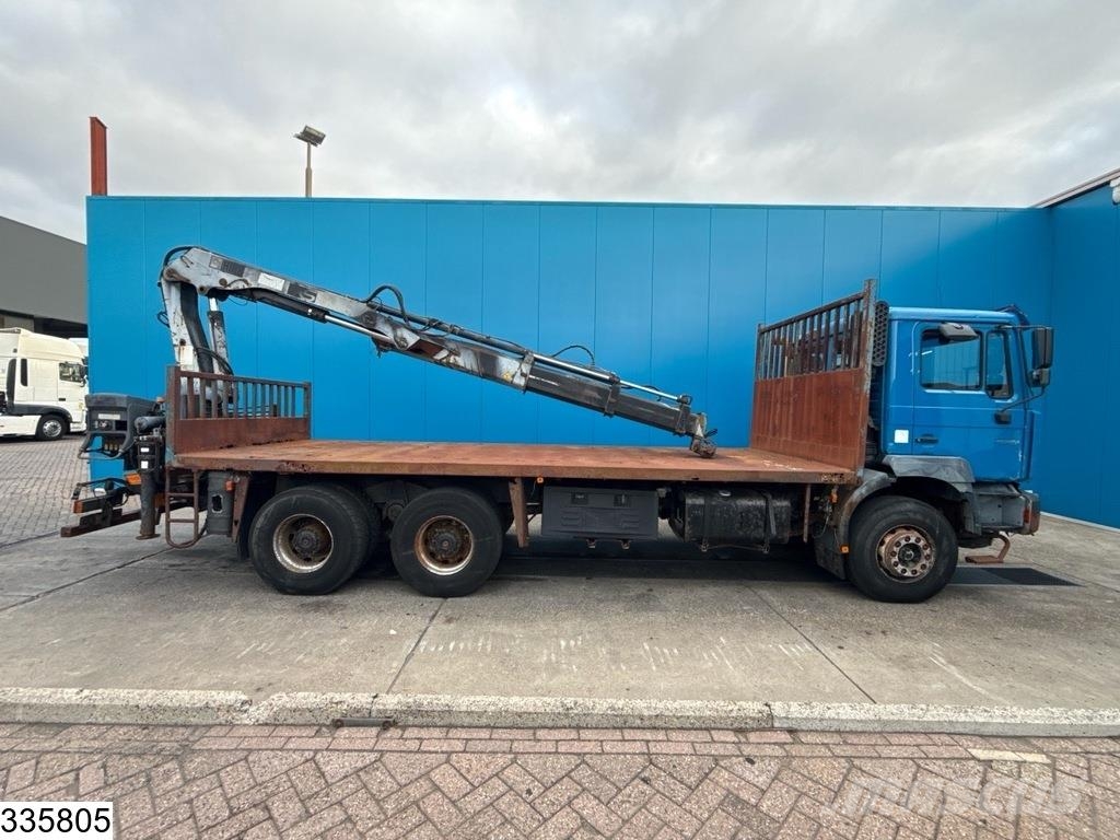 MAN TGA 26 350 6x4, Manual, Steel, Hiab شاحنات مسطحة/مفصلية الجوانب