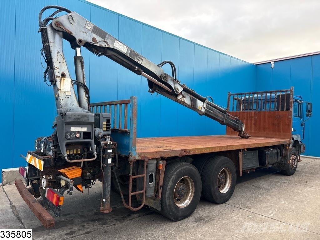 MAN TGA 26 350 6x4, Manual, Steel, Hiab شاحنات مسطحة/مفصلية الجوانب