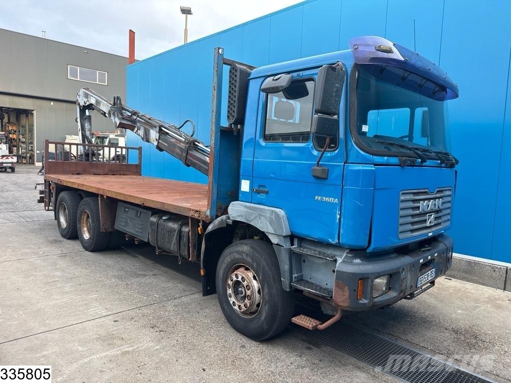 MAN TGA 26 350 6x4, Manual, Steel, Hiab شاحنات مسطحة/مفصلية الجوانب
