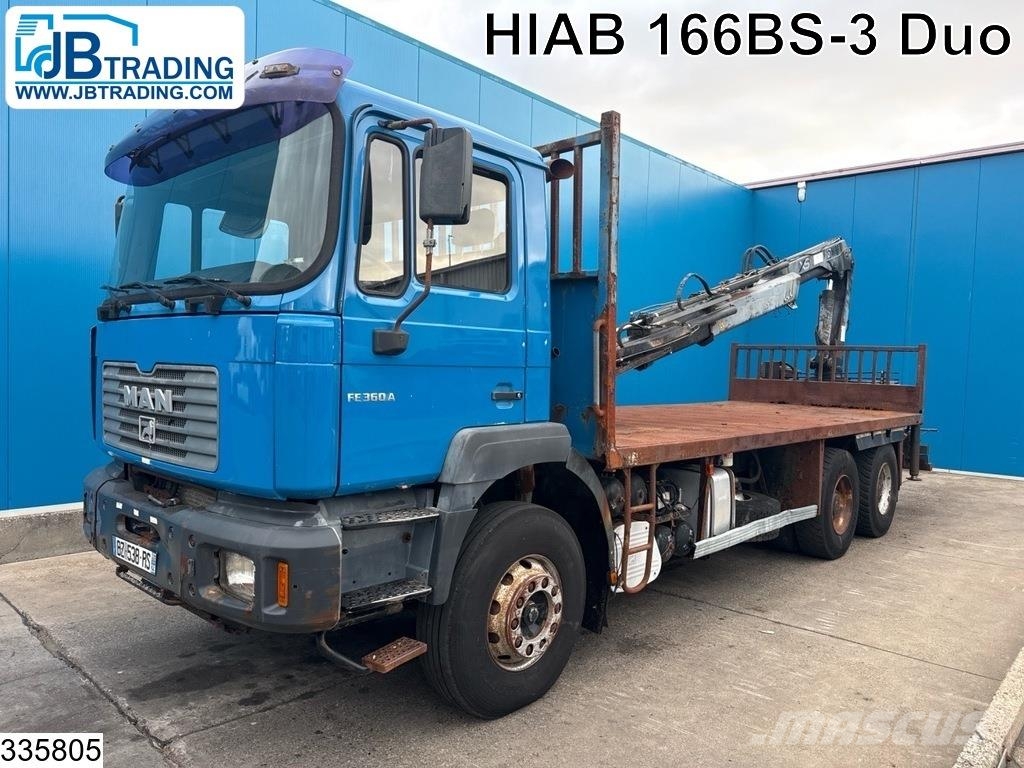 MAN TGA 26 350 6x4, Manual, Steel, Hiab شاحنات مسطحة/مفصلية الجوانب