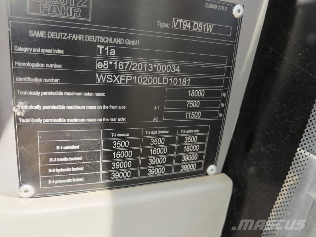 Deutz-Fahr AGROTRON 9340 TTV トラクター