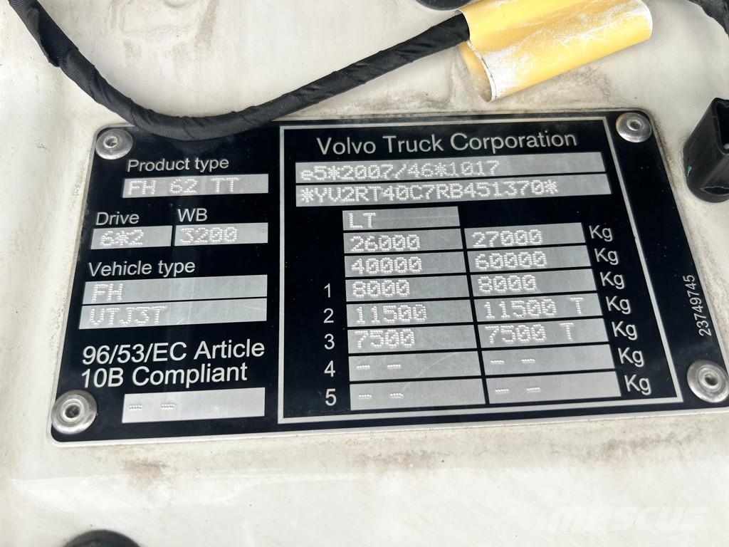 Volvo FH500 6X2 EURO6 + RETARDER Sadulveokid