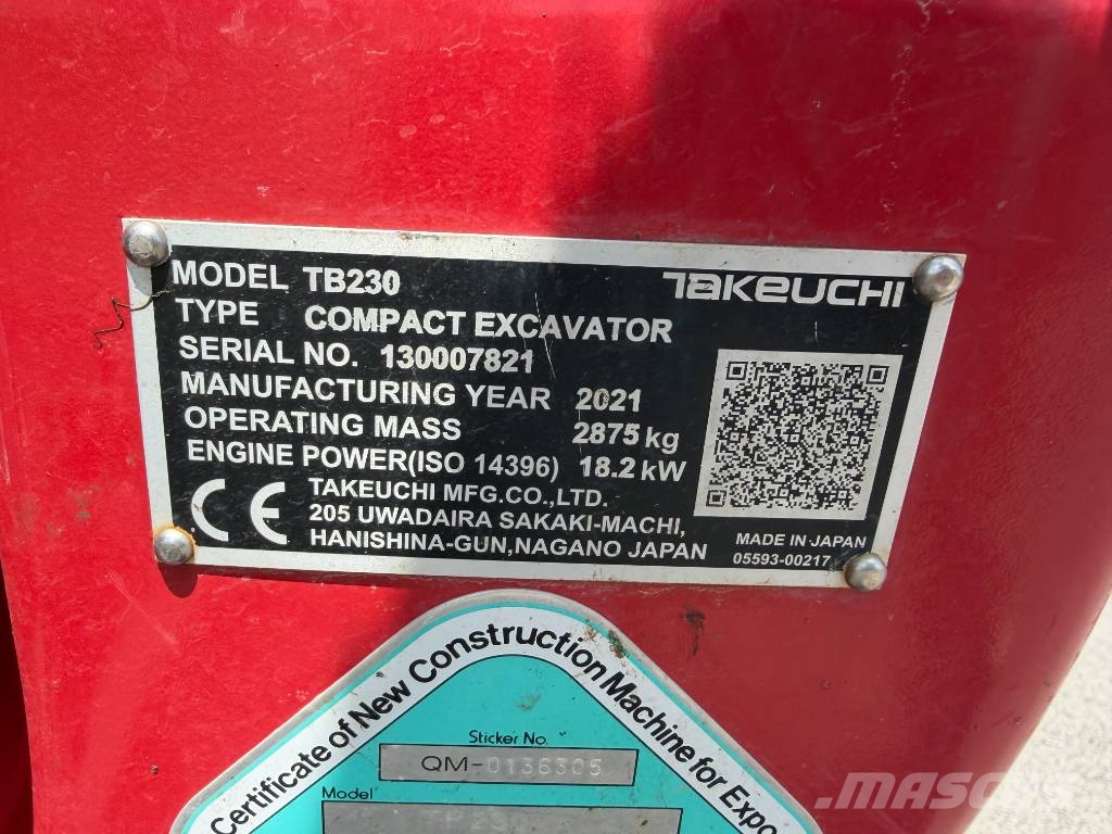 Takeuchi TB 230 Mini excavators < 7t (Mini diggers)