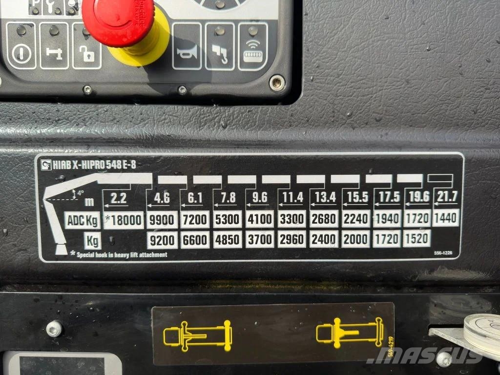 Volvo FMX 500 8X4 HIAB HAAKARM + HIAB 548 E-8 KRAAN/KRAN Nosturiautot