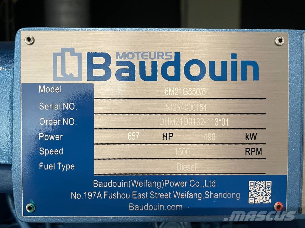 Baudouin 6M21G550/5 - 550 kVA Generator - DPX-19878 مولدات ديزل