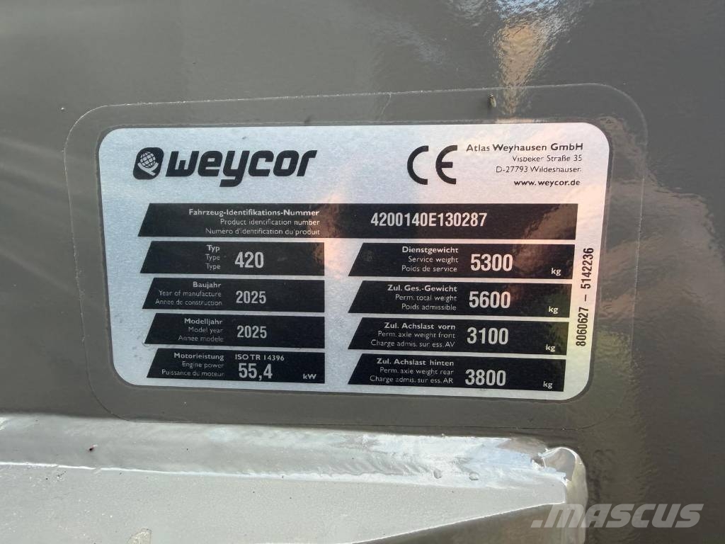 Weycor AR420 40km/h med Pallgafflar & skopa Naudoti ratiniai krautuvai