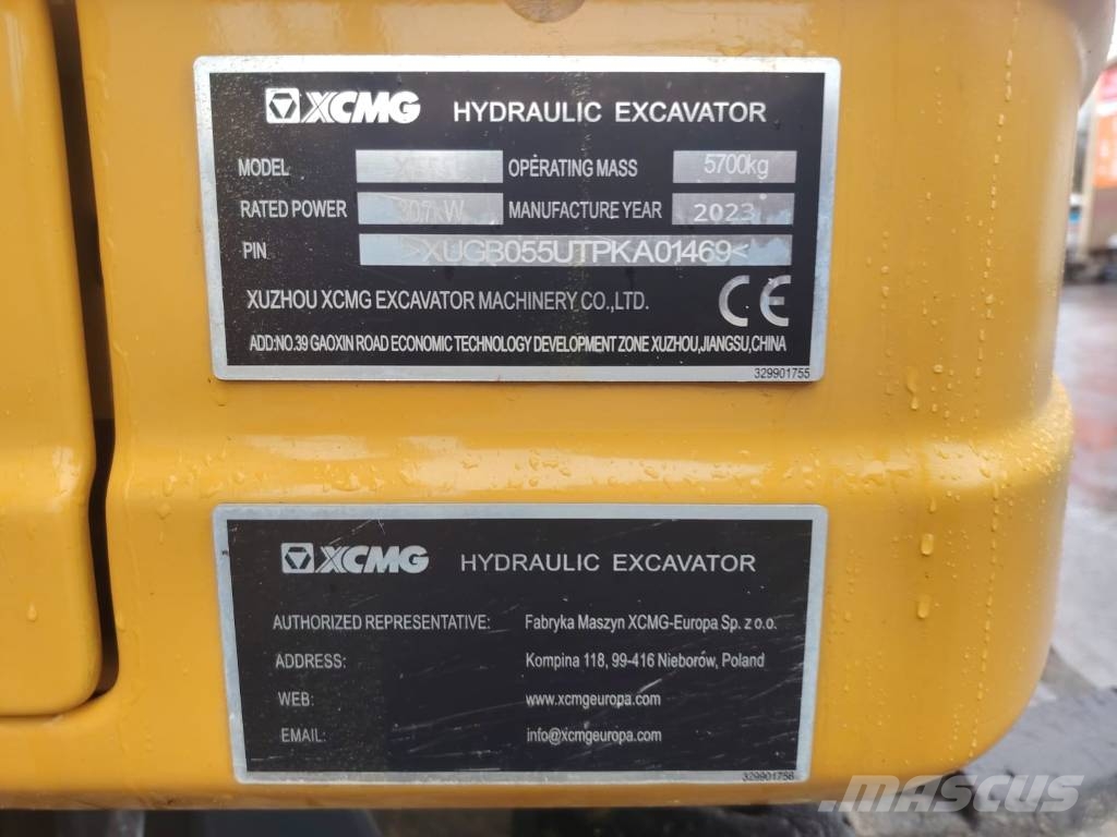 XCMG XE 55 E حفارات صغيرة أقل من 7 طن (حفارات صغيرة)