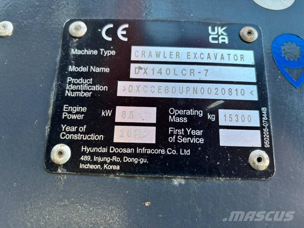 Develon DX 140 LCR-7 / Pienet tunnit, Siisti lyhytperäinen حفارات زحافة
