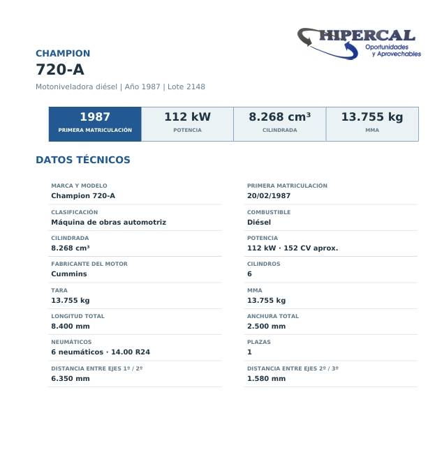 Champion 720 A معدات تمهيد الطرق