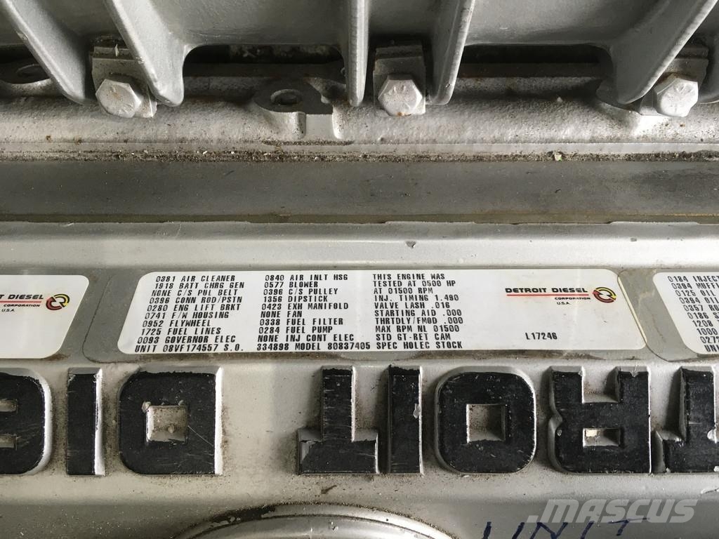 Detroit Diesel 8V92TA 8083-7405 GENERATOR 320KVA USED Diesel Generators