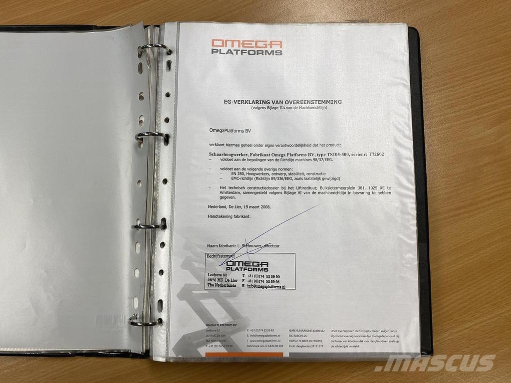 Omega Platforms TS105-500, Rups schaarhoogwerker Andere liften en hoogwerkers