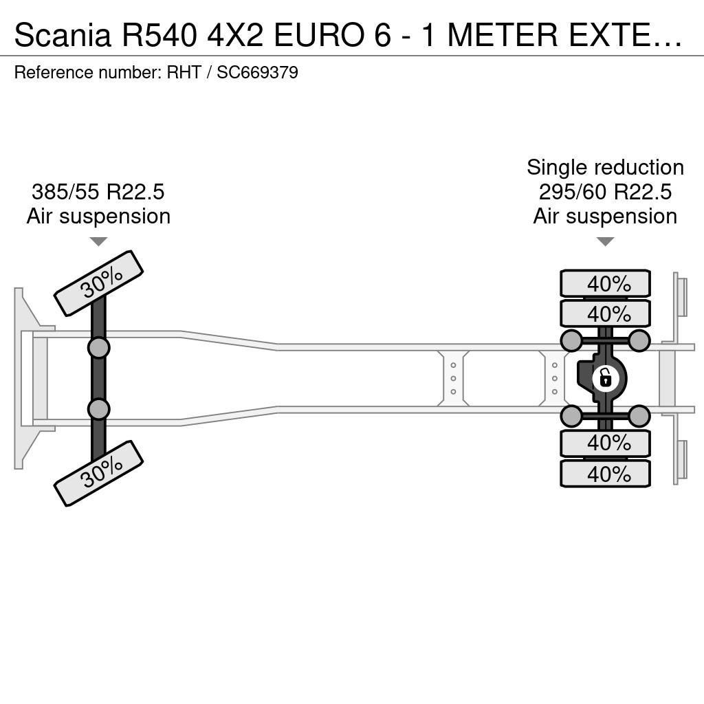 Scania R540 4X2 EURO 6 - 1 METER EXTENDABLE + FMS DIEPLAD Camiones de cama baja