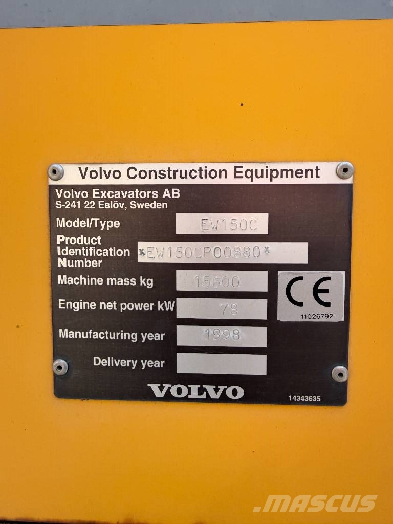 Volvo EW 150 C Ekskavatori uz riteņiem
