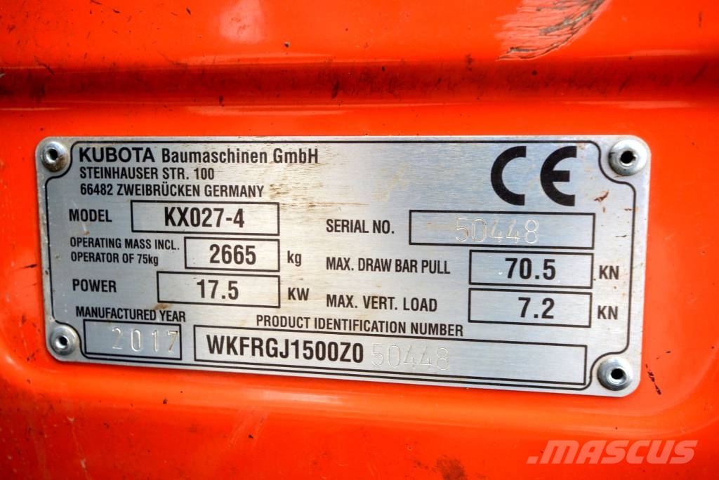 Kubota KX 27-4 Minigraafmachines < 7t