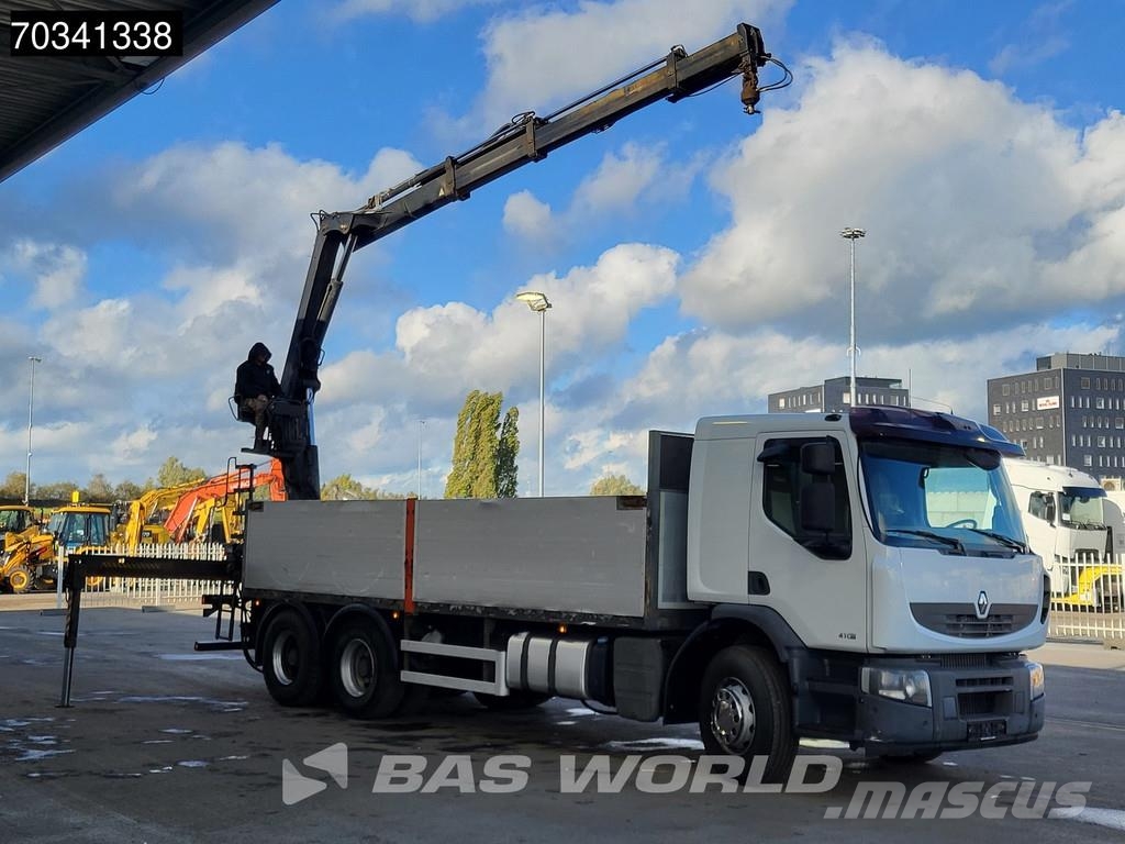 Renault Premium 410 6X4 HIAB 166 S DUO Crane Kran Steel su Tovornjaki s kesonom/platojem