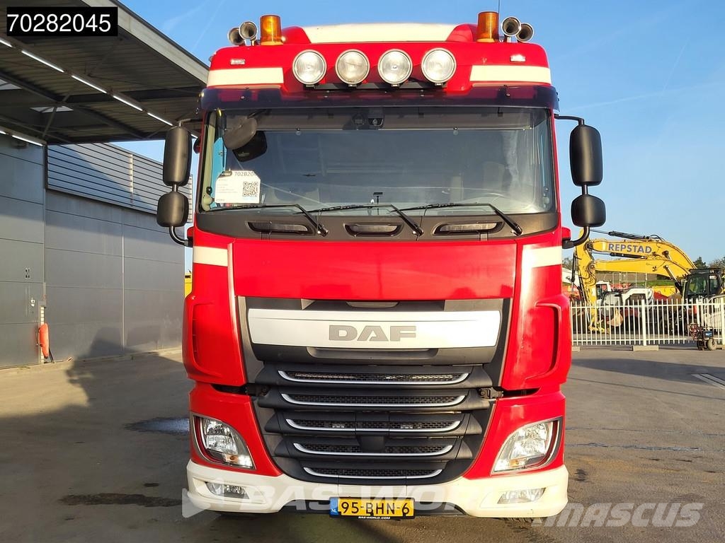 DAF XF 440 6X2 NL-Truck Transporter HMF 900-K2 Kran Wi Flatbed / Dropside trucks