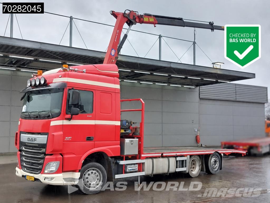 DAF XF 440 6X2 NL-Truck Transporter HMF 900-K2 Kran Wi Planbiler