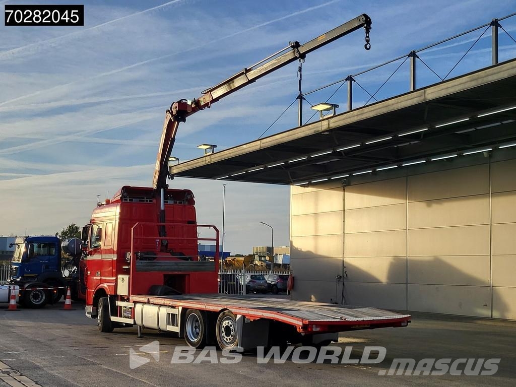 DAF XF 440 6X2 NL-Truck Transporter HMF 900-K2 Kran Wi Flatbed / Dropside trucks