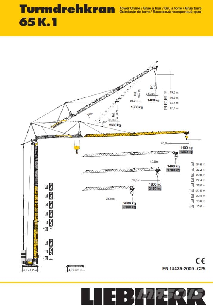 Liebherr 65 K.1 Grúas torre