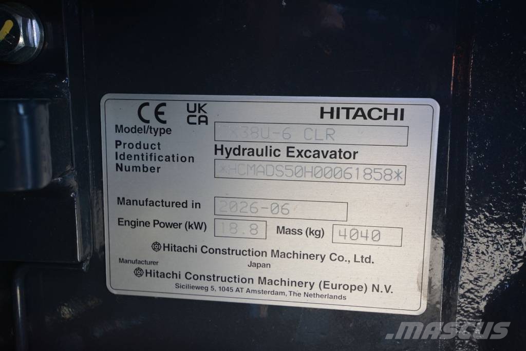 Hitachi ZX 38 U-6 MTC حفارات صغيرة أقل من 7 طن (حفارات صغيرة)