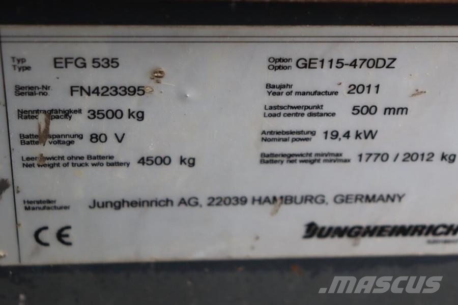 Jungheinrich EFG535 Electric, Lifting Height 4700mm, Freelift 1 Empilhadeiras a diesel