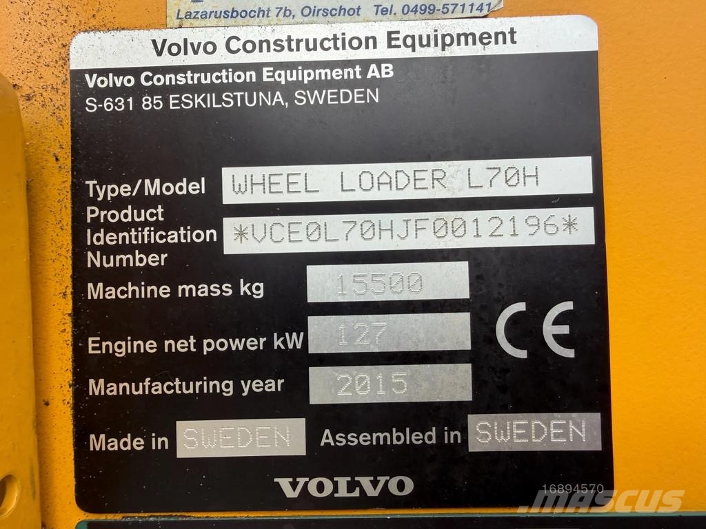 Volvo L70H L70H Pás carregadoras de rodas