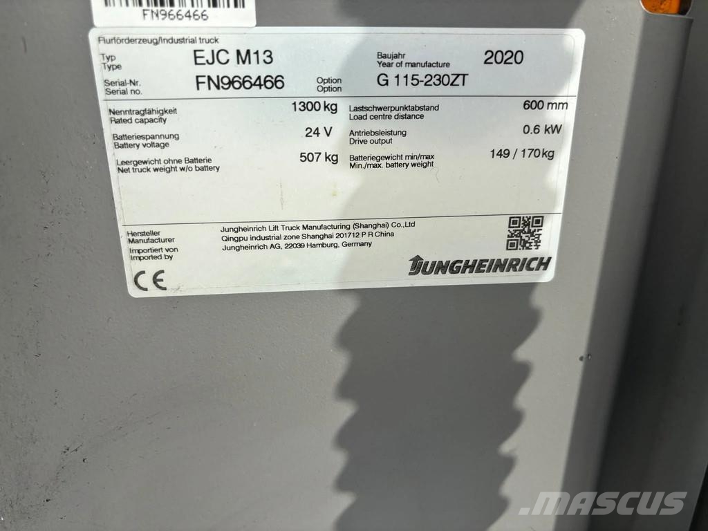 Jungheinrich EJC M13 Stapelaar 핸드파레트 트럭