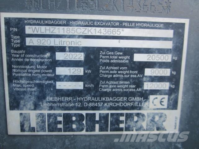 Liebherr A 920 Litronic Mobilbagger
