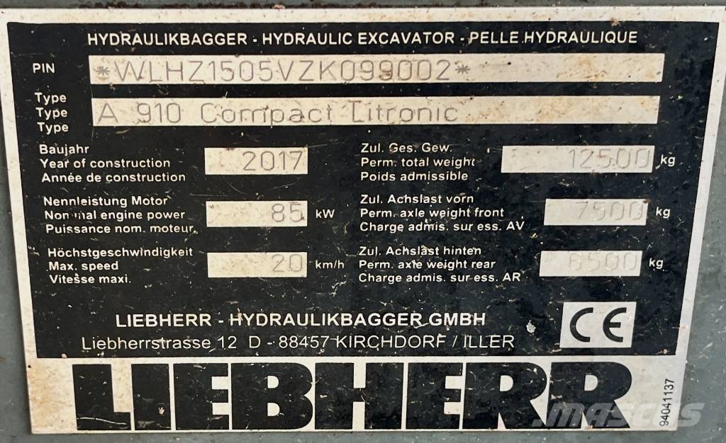Liebherr A 910 Compact Litronic Mobilbagger