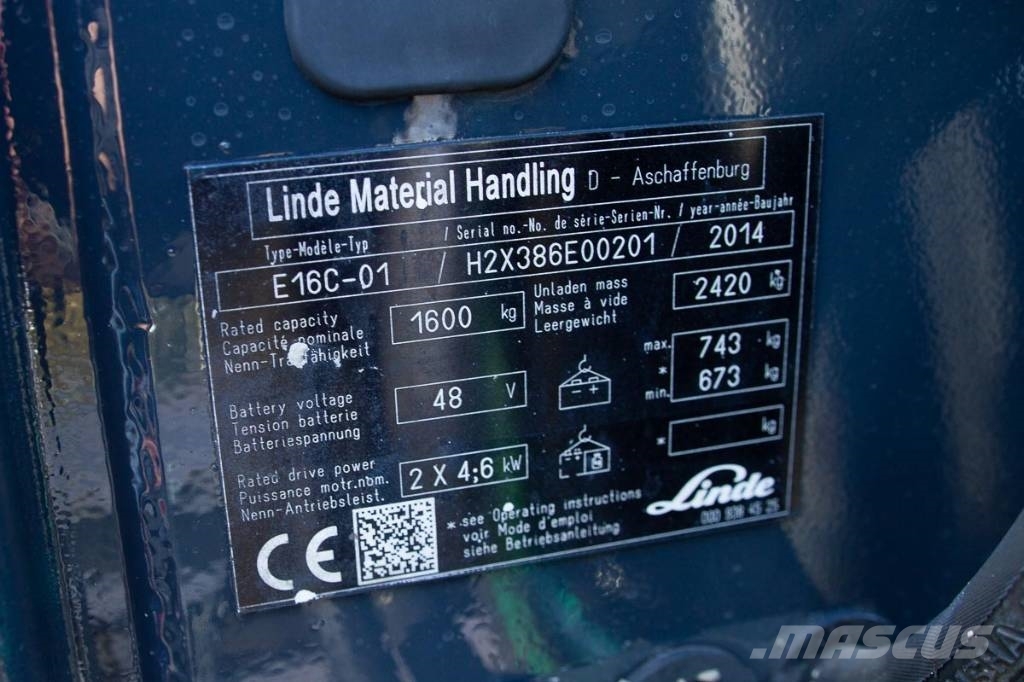Linde E 16 Електронавантажувачі
