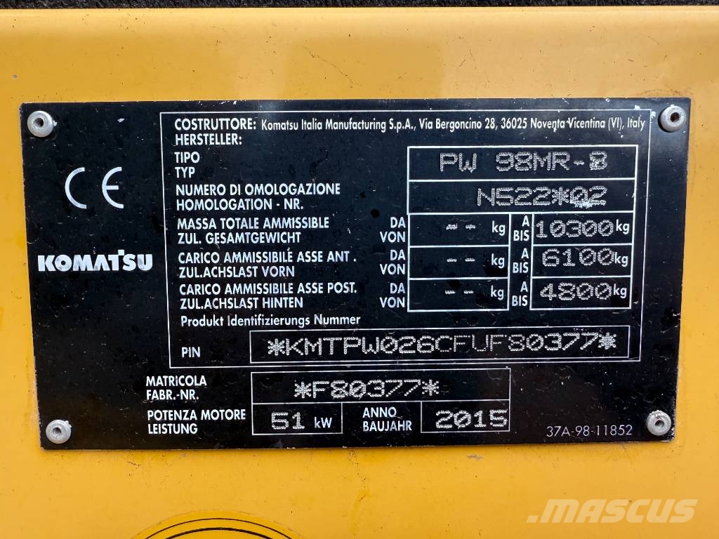 Komatsu PW 98 MR-8 Колісні екскаватори