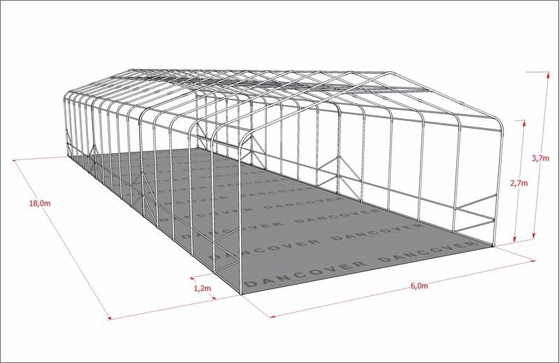 Dancover Storage Shelter PRO 6x18x3,7m PVC Telthal Muut koneet