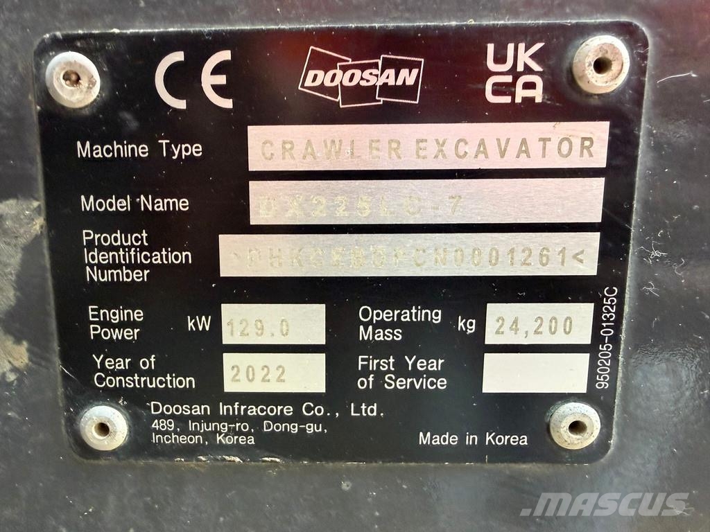 Doosan DX225LC-7 Long Reach 15.4 m Excavadoras sobre orugas