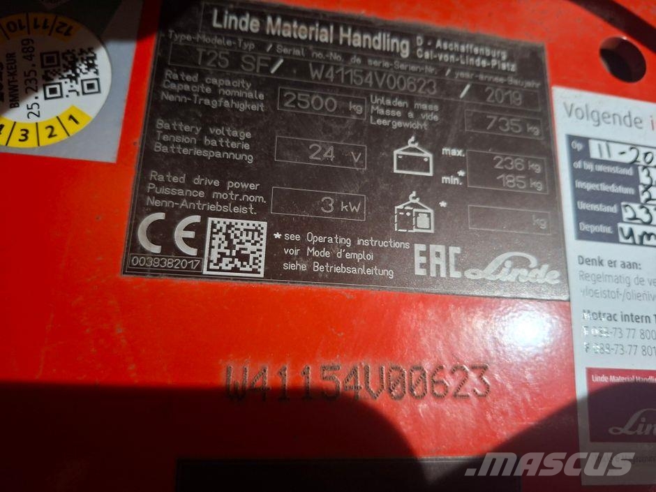 Linde T25 SF ION Lavansiirtotrukit ajotasolla